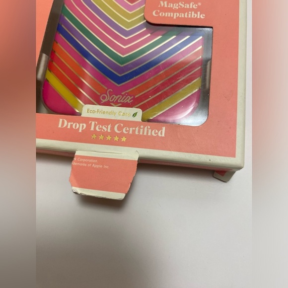 Open Box iPhone 13 14 Rainbow Hard Shell Phone Case Hearts Cute Trending New - Picture 2 of 5